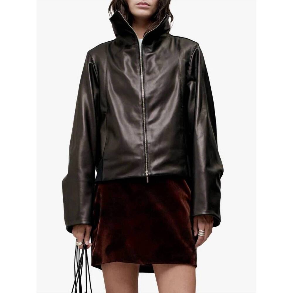 NEW KALLMEYER liam leather bomber jacket in black